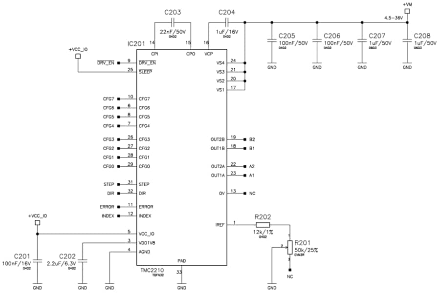 原理图 - Analog Devices Inc. TMC2210STEPSTICK 评估板